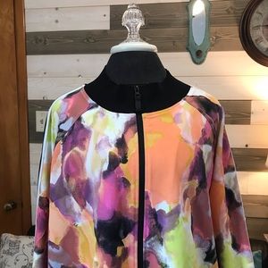 G by Giuliana Black Label ⚜️ Multi-Color Abstract Floral Design Jacket